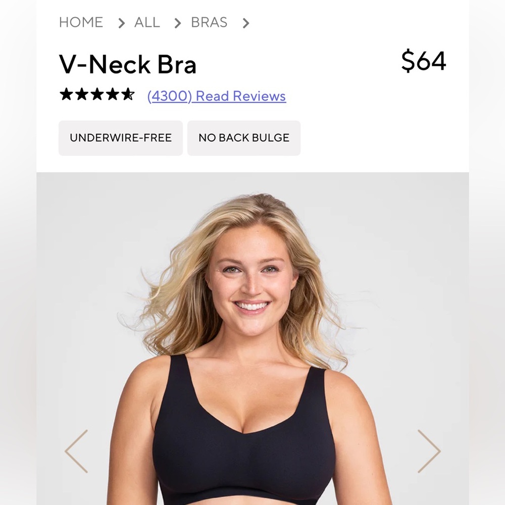 Honeylove V neck bra like new